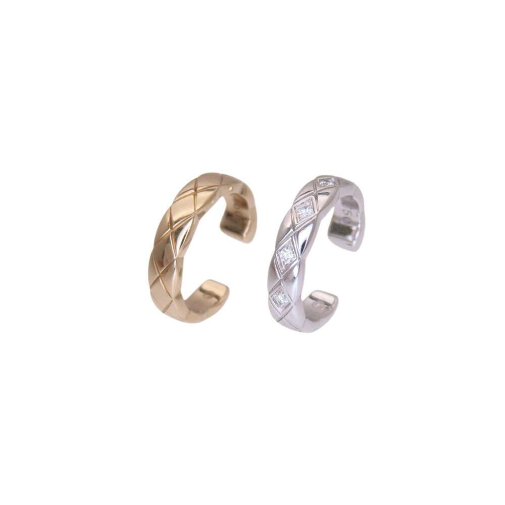 Like New Chanel Coco Crush 5-Diamond Ear Cuff J11656 Earrings 18K White Gold ...